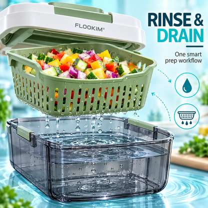 FLOOKIM® Vegetable Chopper – Dice, Slice & Drain in One Tool
