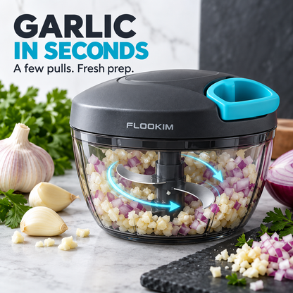 FLOOKIM® Manual Food Chopper | Pull-Cord Garlic & Veggie Prep