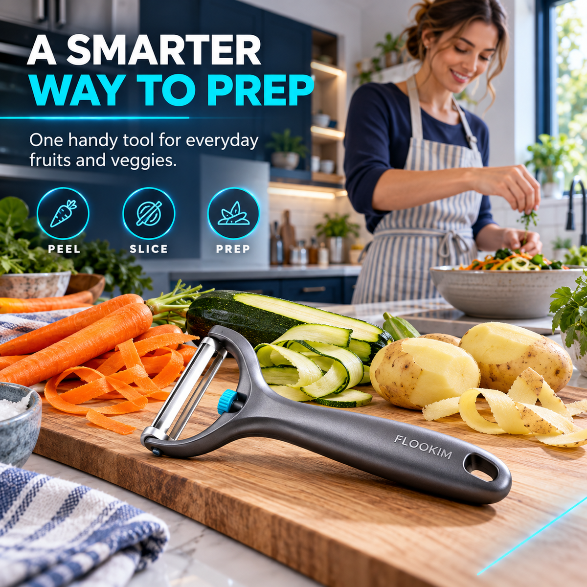 FLOOKIM® Adjustable Vegetable Peeler for Fruits & Veggies