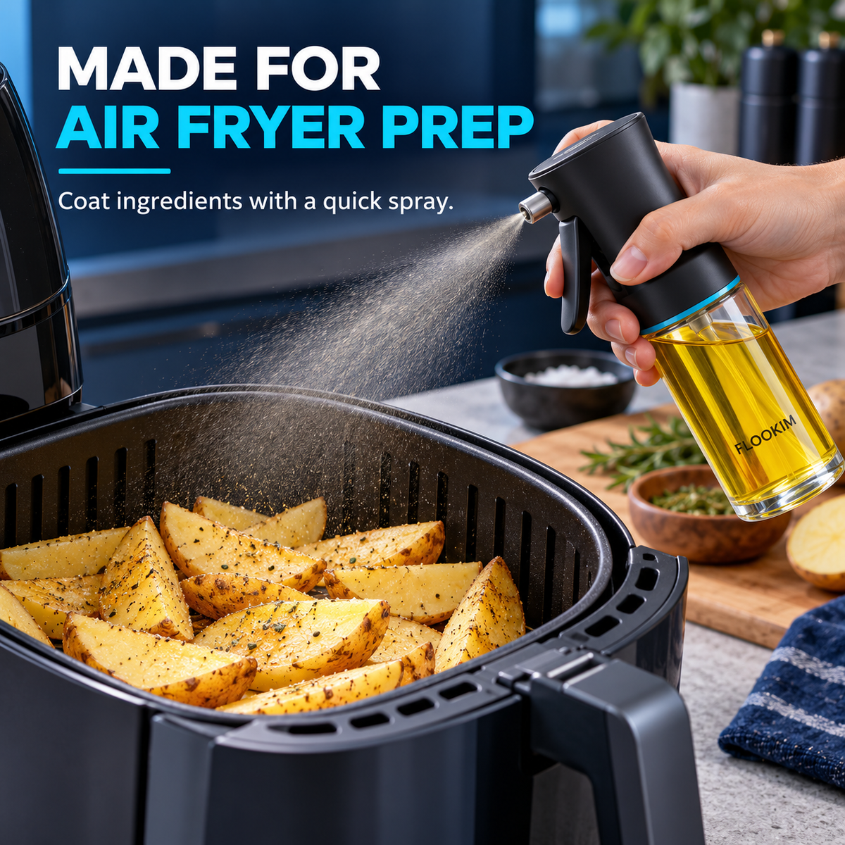 FLOOKIM® Oil Sprayer | Controlled Sprays for Air Fryer Prep