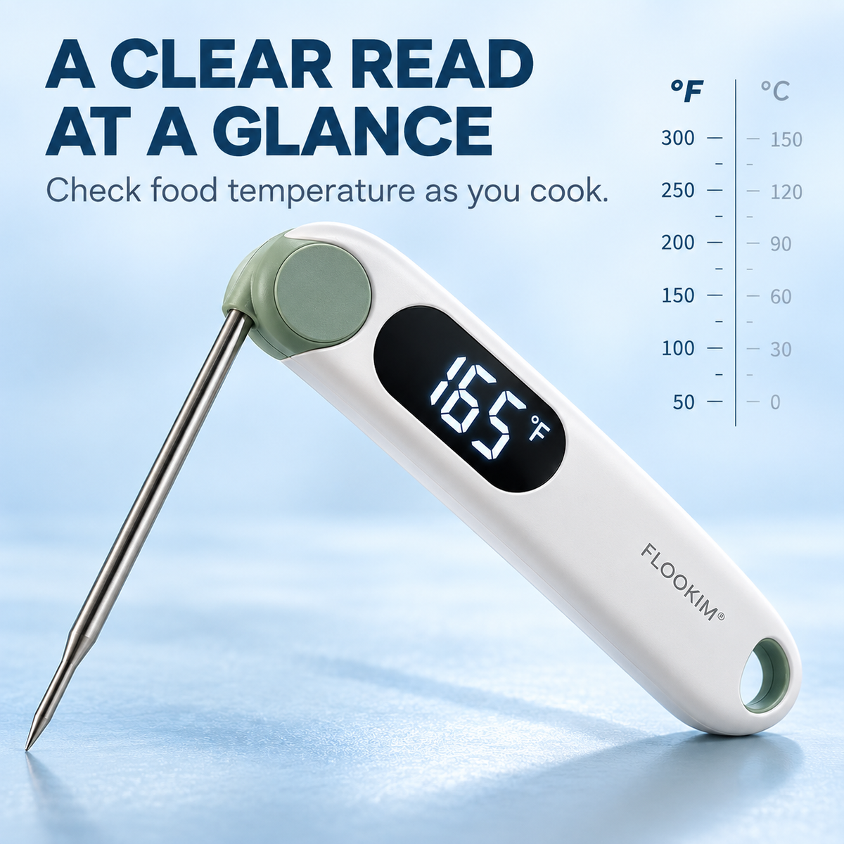 FLOOKIM® Digital Food Thermometer for Meat, Baking & BBQ