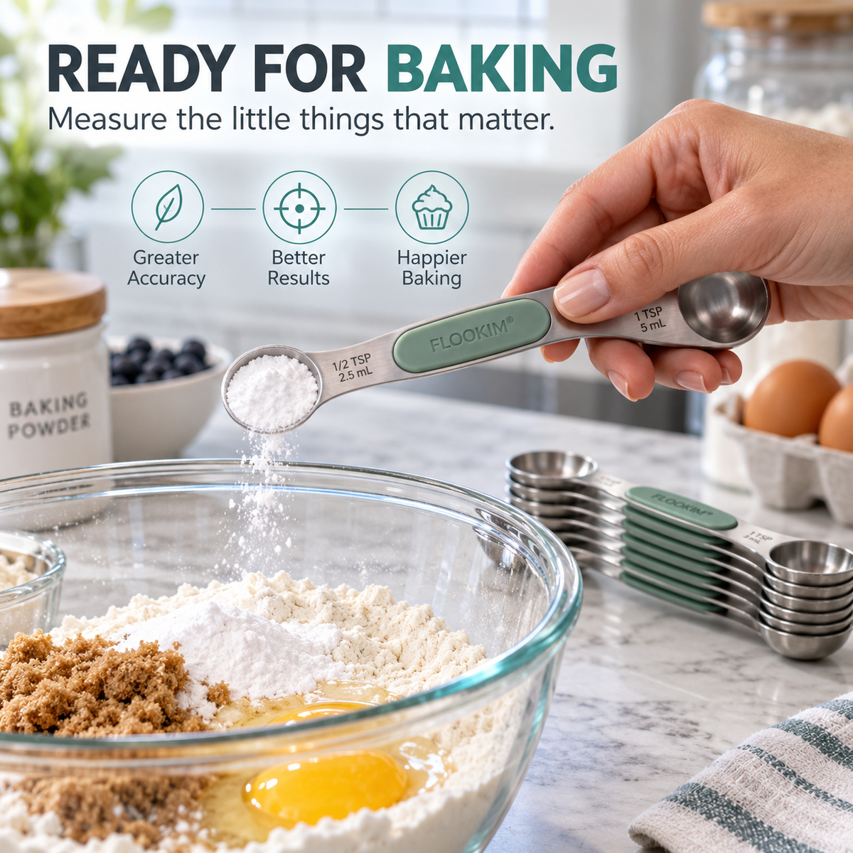 FLOOKIM® Magnetic Measuring Spoons | Bake & Store Neatly