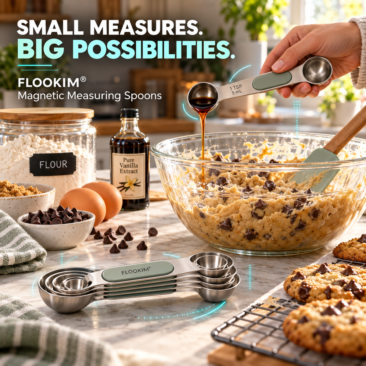 FLOOKIM® Magnetic Measuring Spoons | Bake & Store Neatly