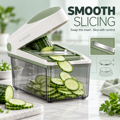 FLOOKIM® Vegetable Chopper – Dice, Slice & Drain in One Tool